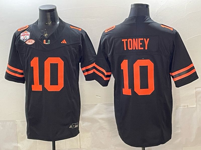Men 2026 Miami Hurricanes #10 Toney Black 3th generations Limited NCAA Jersey 06->youth mlb jersey->Youth Jersey